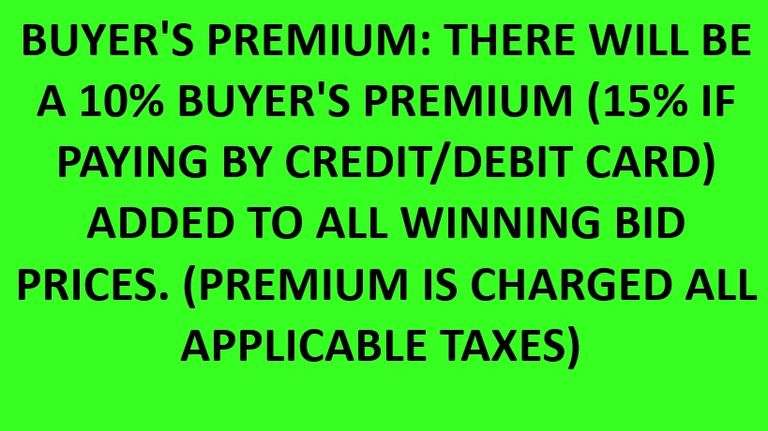 BUYER'S PREMIUM INFORMATION