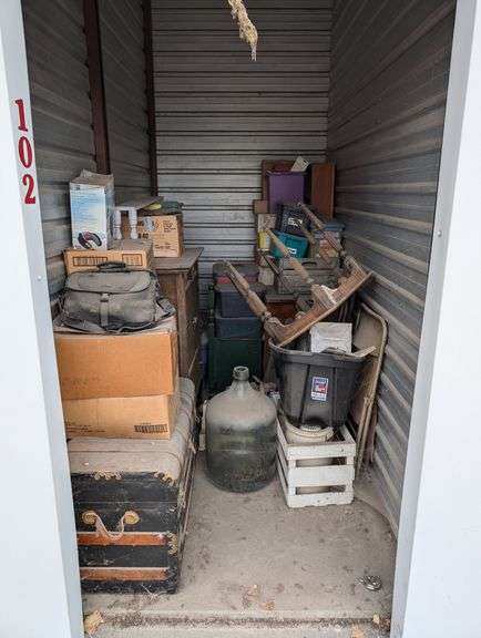STORAGE UNIT #102 (5X10) (BUYING IN ENTIRETY) (MUST BE VACANT BY 12/23/24 AT 4:00 P.M.)