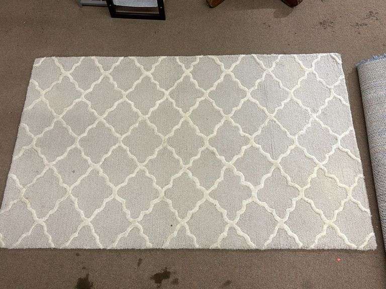 3' x 5' Wool Ivory or Grey Area Rug main image 0