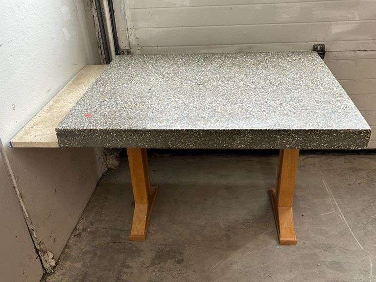 CUSTOM STONE TOP TABLE (TABLE TOP IS 32” X 40” X 3” THICK STONE