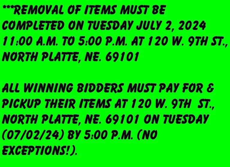 REMOVAL DATE, TIME, & INFORMATION