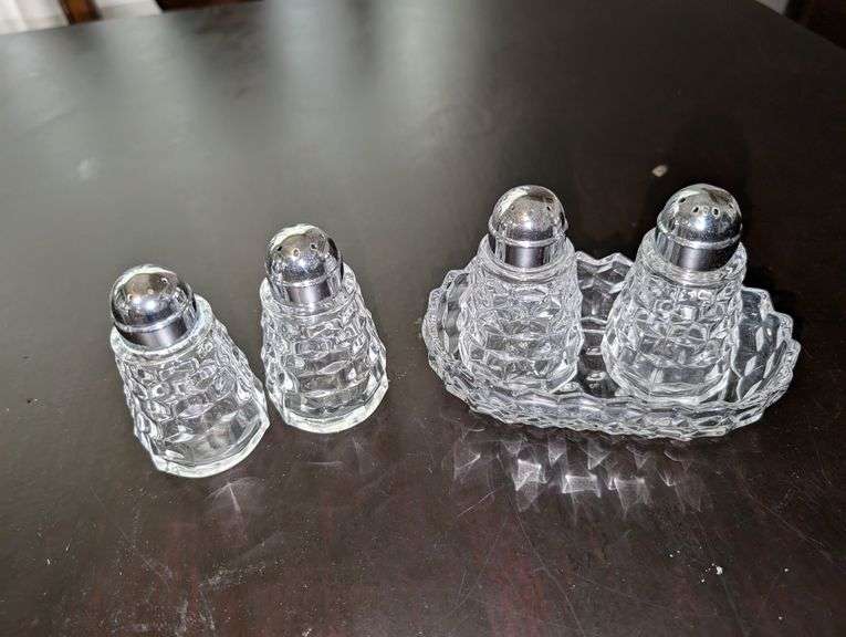(2) FOSTORIA AMERICAN SALT & PEPPER SHAKER SETS