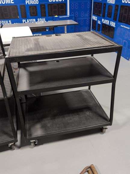 ROLL AROUND METAL MEDIA CART (27" X 37" X 40" TALL)
