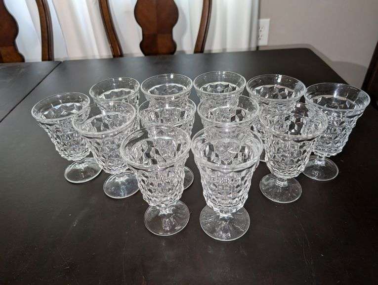 (12) FOSTORIA AMERICAN WATER GOBLETS