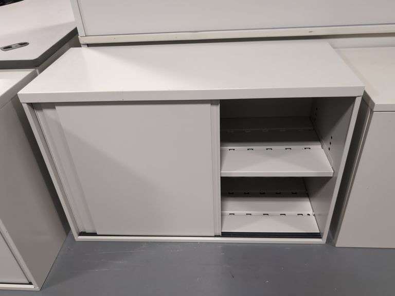 2-DOOR SLIDE-FRONT METAL CABINET (18" X 42" X 28" TALL)