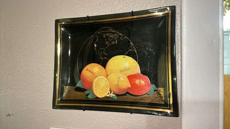 VINTAGE 7” X 9” SUNKIST CITRUS ORANGE GLASS PLATE