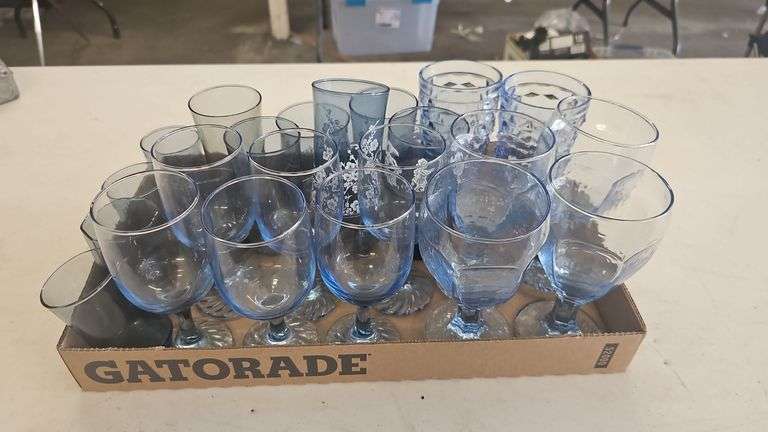 ASSORTED BLUE GLASSES