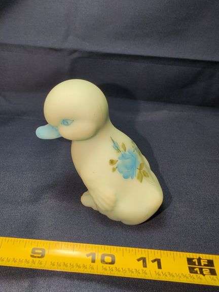 HANDPAINTED FENTON GLASS DUCK