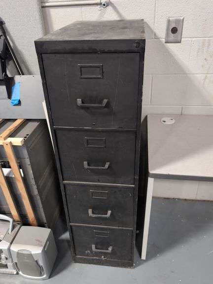 4-DRAWER METAL FILE CABINET (15" X 25" X 52" TALL)