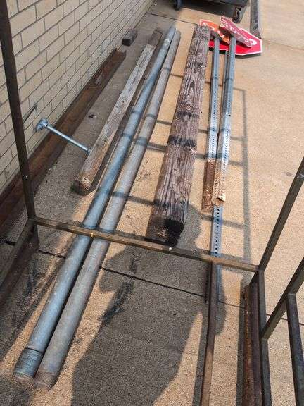 (3) STOP SIGNS WITH POLES, CONDUIT, TIE, 4X4