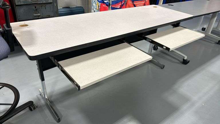 23.5” X 71.5” X 30”T OFFICE TABLE WITH 2 KEYBOARD TRAYS