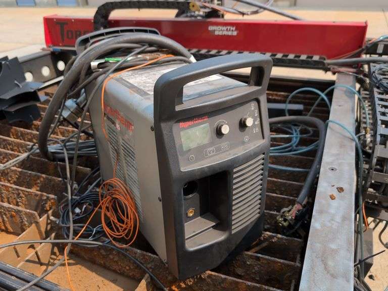 HYPERTHERM POWERMAX85 PLASMA CUTTER WITH LINCOLN TORCH MATE GROWTH SERIES CNC PLASMA TABLE