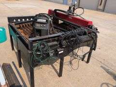 HYPERTHERM POWERMAX85 PLASMA CUTTER WITH LINCOLN TORCH MATE GROWTH SERIES CNC PLASMA TABLE