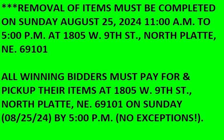 REMOVAL DATE, TIME, & INFORMATION