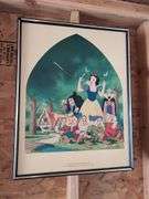 (X) VINTAGE SNOW WHITE PICTURE IN FRAME (20" X 26") (MADE FOR NORTH PLATTE PUBLIC LIBRARY)