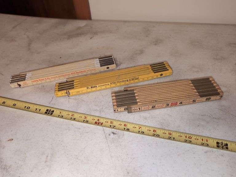 (K) ASST'D FOLDING RULERS ((2) GERMAN & (1) ENGLISH - Isabell Auction