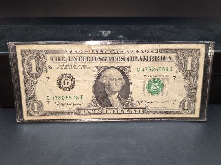SERIES 1963-B JOSEPH W. BARR $1 NOTE - Isabell Auction