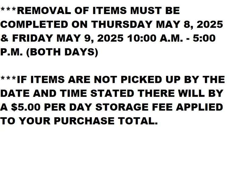 REMOVAL DATE, TIME, & INFORMATION