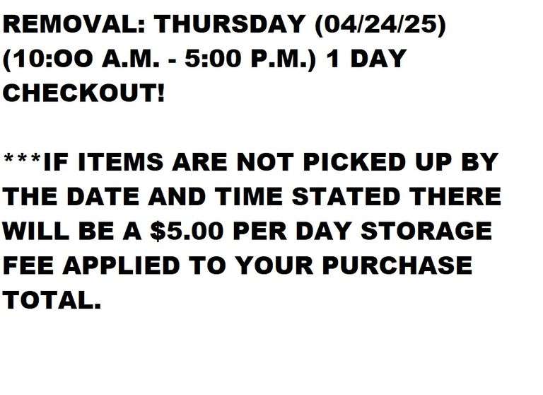REMOVAL DATE, TIME, & INFORMATION