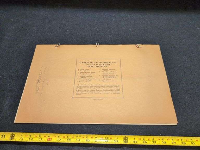 WESTINGHOUSE NO.8 ET LOCOMOTIVE BRAKE EQUIPMENT CHARTS PACKET - Isabell ...