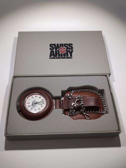 SWISS ARMY POCKET WATCH WITH FOB & POUCH - Isabell Auction