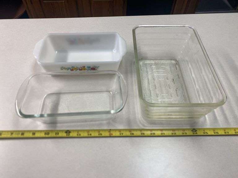 (K) ASSORTED FIRE KING AND CLEAR CASSEROLE DISHES