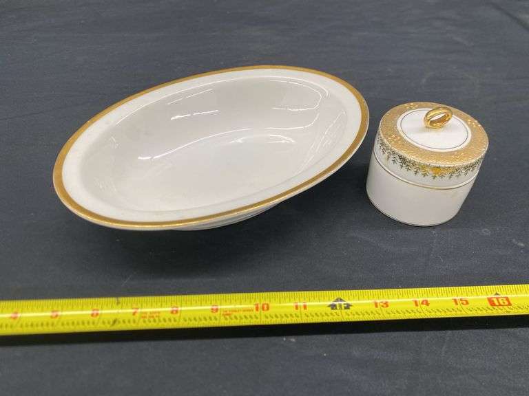 LEFTON SUGAR DISH AND GDA SERVING BOWL