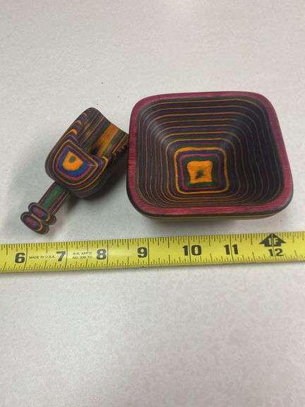 (K) PAKKA WOOD SALT PIG AND SPOON