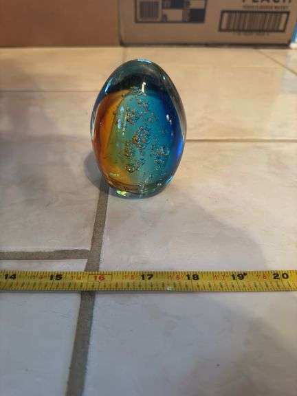 (ER) ART GLASS EGG PAPERWEIGHT