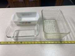 (K) ASSORTED FIRE KING AND CLEAR CASSEROLE DISHES