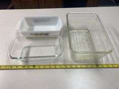(K) ASSORTED FIRE KING AND CLEAR CASSEROLE DISHES