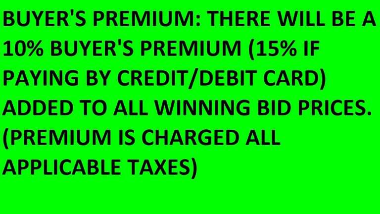 BUYER'S PREMIUM INFORMATION