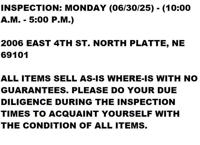 INSPECTION DATES, TIMES, & INFORMATION