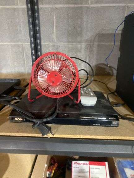 (WG) SONY DVD PLAYER WITH REMOTE AND SMALL DESK FAN