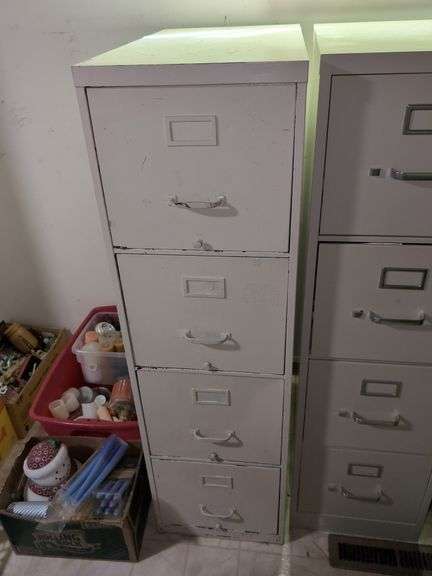 (O) 52" TALL 4-DRAWER METAL FILE CABINET