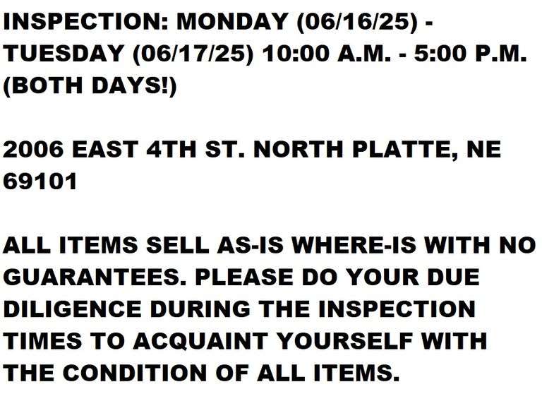 INSPECTION DATES, TIMES, & INFORMATION