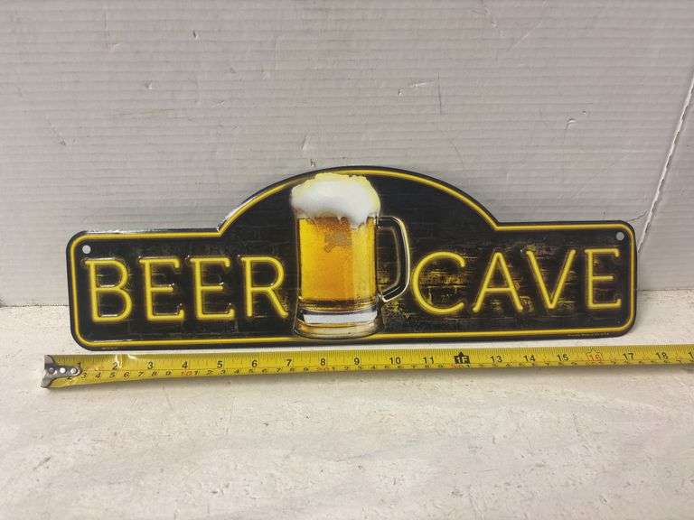 6” X 18” METAL BEER CAVE SIGN - Isabell Auction