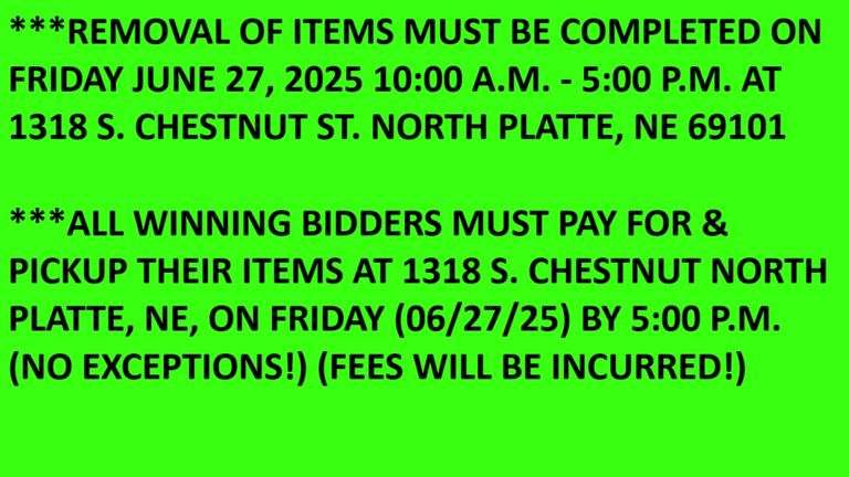 REMOVAL DATE, TIME, & INFORMATION