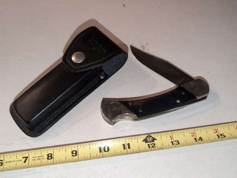 (PTR) RANGER LONGHORN FOLDING KNIFE WITH BELT HOLSTER