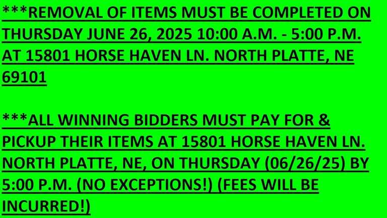 REMOVAL DATE, TIME, & INFORMATION