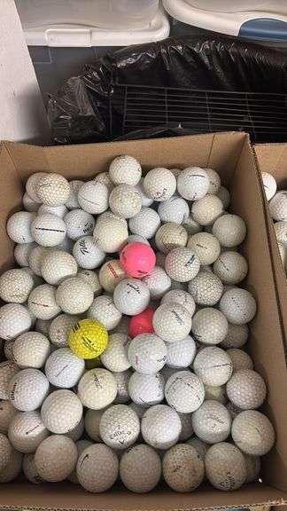 BOX OF ASSORTED GOLF BALLS