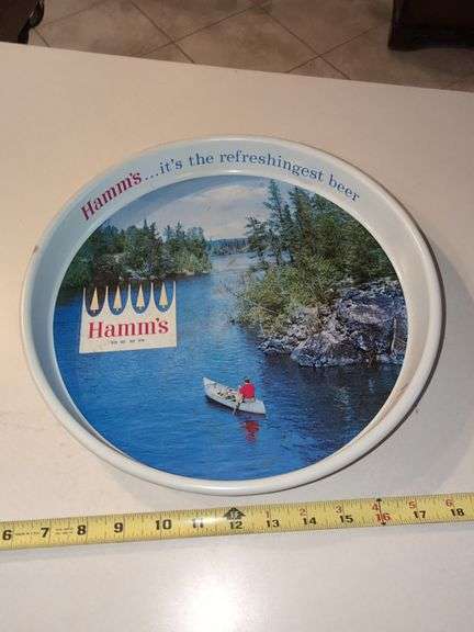 (PTR) 13" HAMMS METAL SERVING TRAY