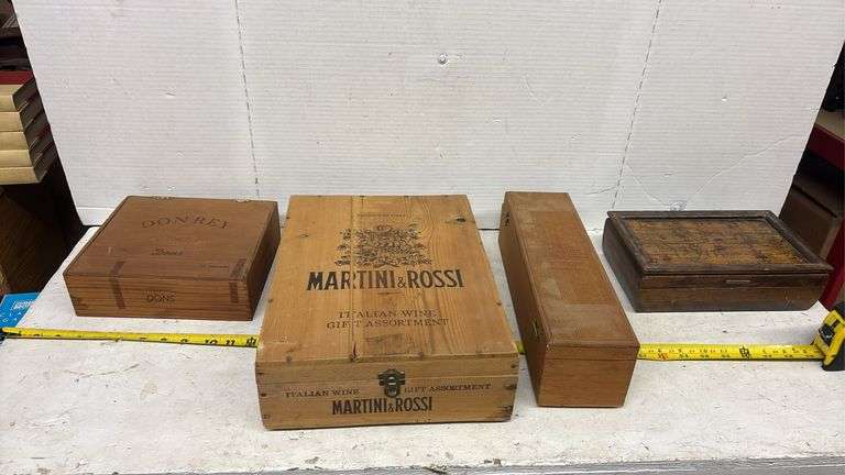 ASSORTED WOOD BOXES