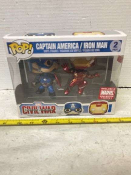 FUNKO POP MARVEL STUDIOS CIVIL WAR CAPTAIN AMERICA / IRON MAN 2 PACK FIGURINES