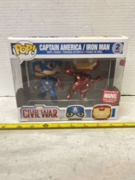 FUNKO POP MARVEL STUDIOS CIVIL WAR CAPTAIN AMERICA / IRON MAN 2 PACK FIGURINES