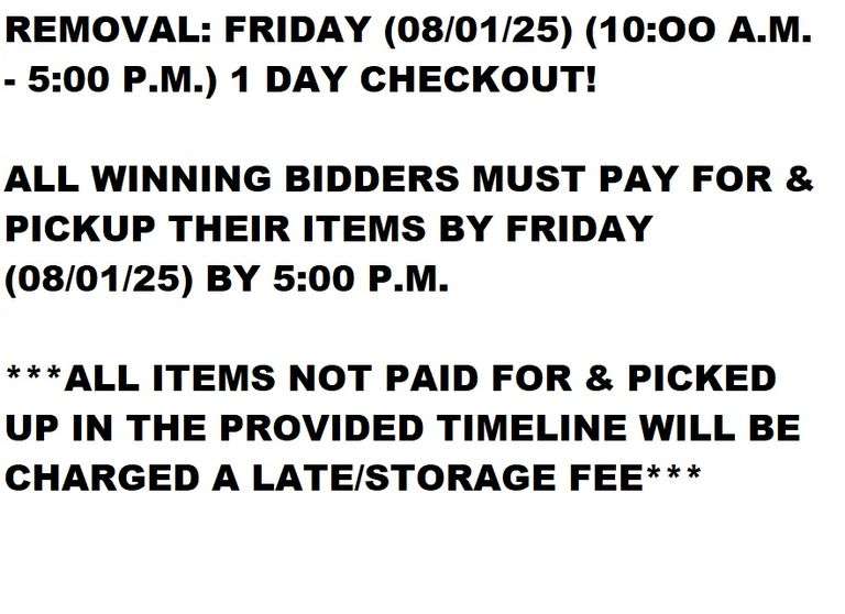 REMOVAL DATE, TIME, & INFORMATION