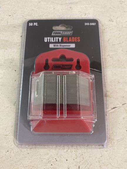 (50PC.) TOOL SHOP UTILITY BLADES WITH DISPENSER