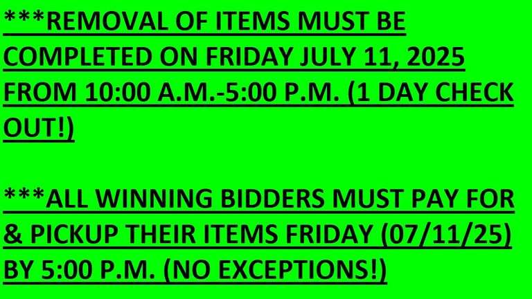 REMOVAL DATE, TIME, & INFORMATION