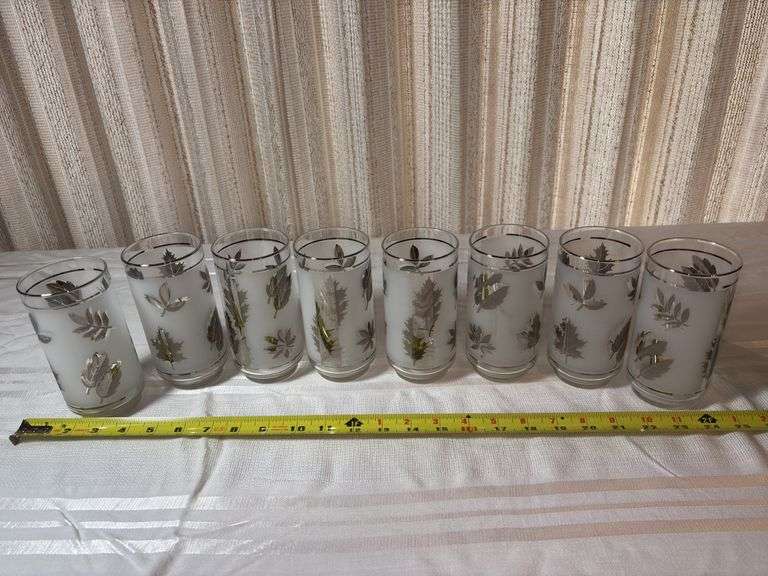 (K) 8-CT. 6”T-SILVER LEAF GLASSES