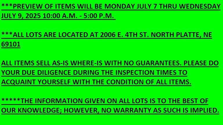 INSPECTION DATES, TIMES, & INFORMATION